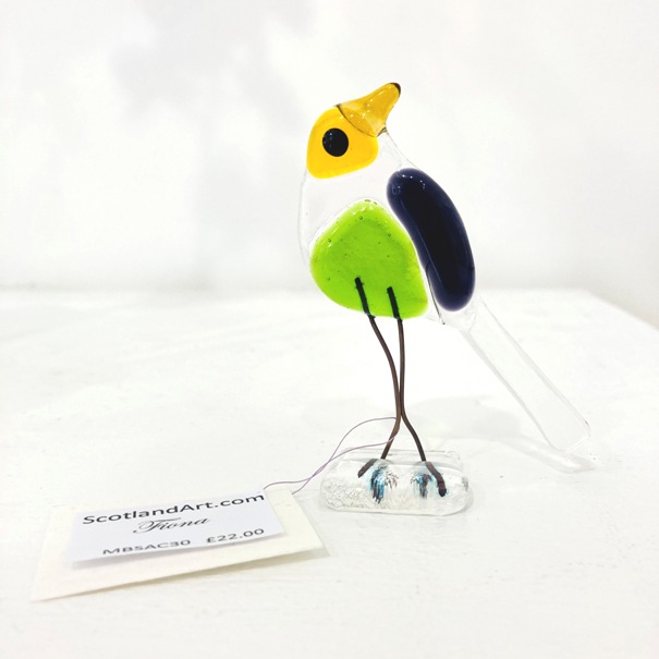 ''Fiona' - Fused Glass Bird' by artist Moira Buchanan